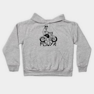 Pouya  Punk Skeleton Riding scooter Kids Hoodie